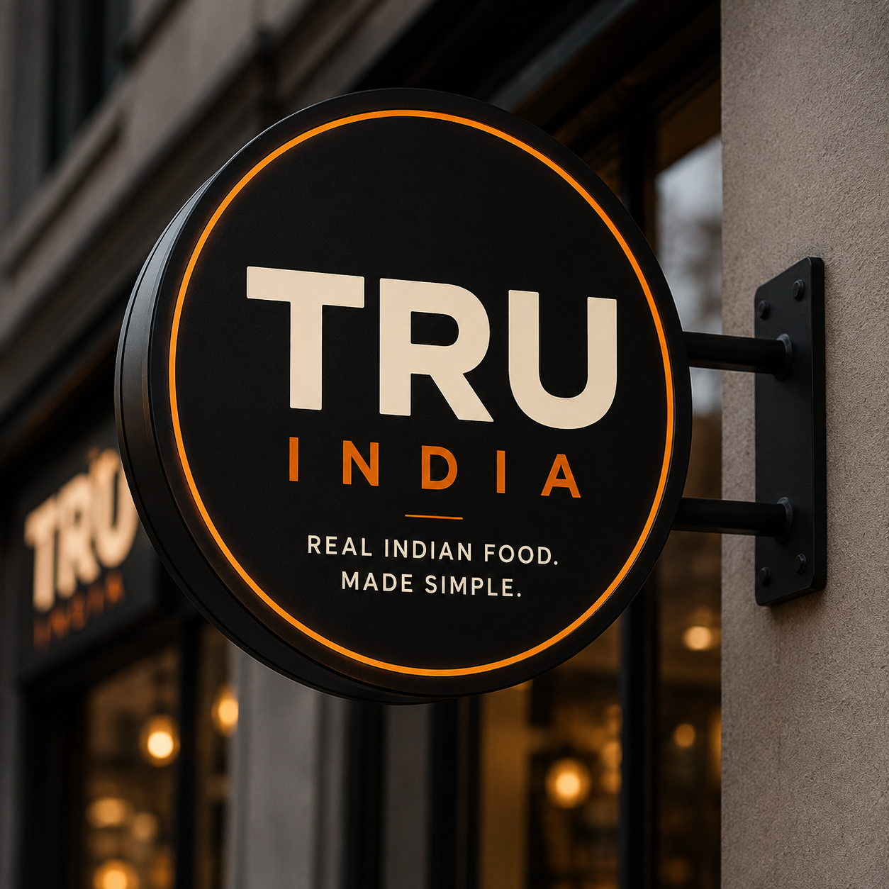 TRU INDIA shop sign