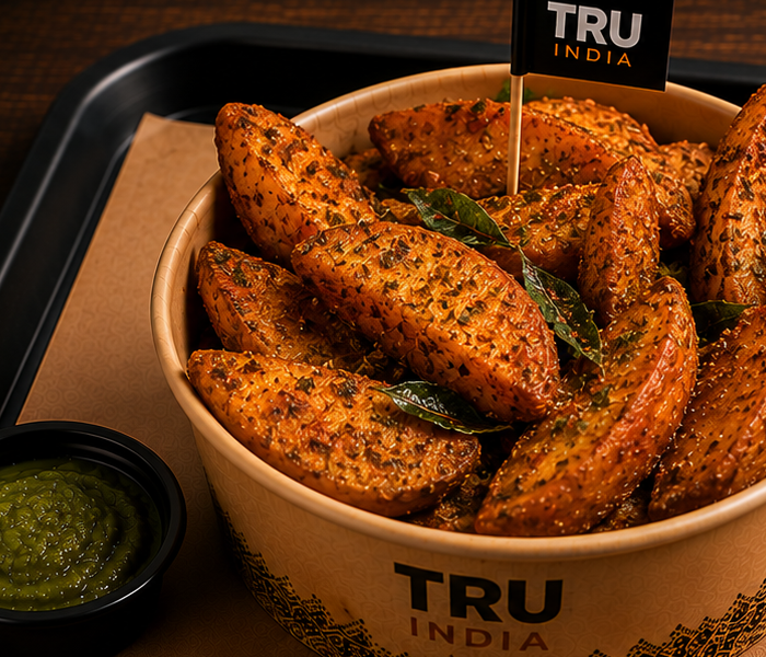 Gunpowder-spiced potato wedges